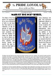Newsletter Oct 7 2012 - Loyola Jesuit College