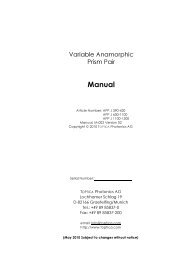 Variable Anamorphic Prism Pair Manual - Toptica