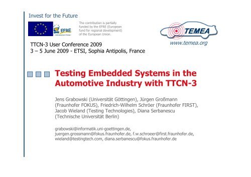 Testing Embedded Systems in the Automotive Industry with TTCN-3