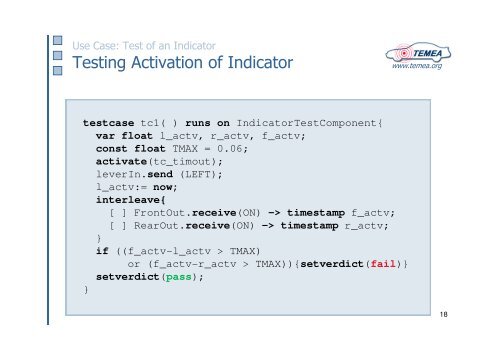 Testing Embedded Systems in the Automotive Industry with TTCN-3