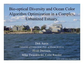 Bio-optical Diversity and Ocean Color Algorithm Optimization in a ...