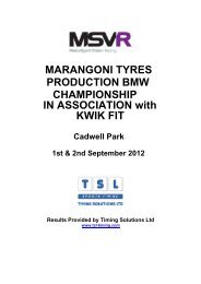 MARANGONI TYRES PRODUCTION BMW ... - TSL Timing