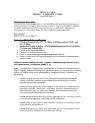 COURSE SYLLABUS ENGLISH 2710, TECHNICAL REPORTS ...