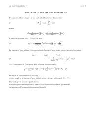 PARTICELLA LIBERA IN UNA DIMENSIONE L'equazione di ...