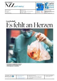 NZZ am Sonntag - Swisstransplant