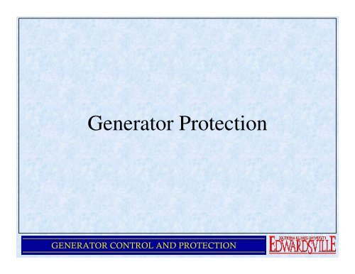 Ch 11 - Generator Protection