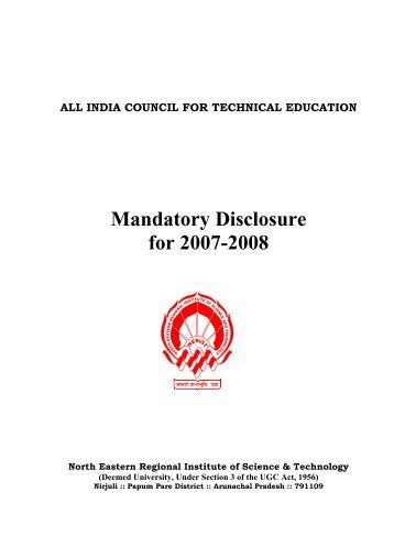 Mandatory Disclosure for 2007-2008 - nerist