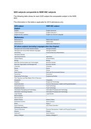 QCE subjects comparable to NSW HSC subjects table
