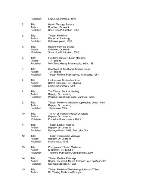 1. The Central Council of Tibetan Medicine (CCTM) The Central ...