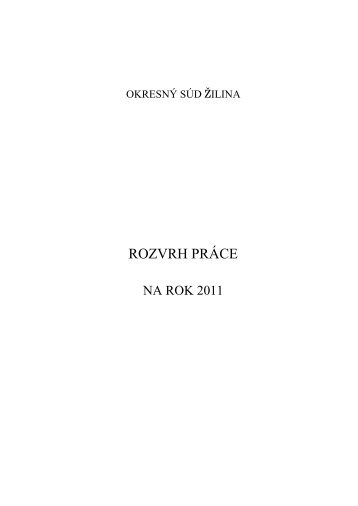 ROZVRH PRÁCE - Ministerstvo spravodlivosti SR