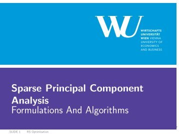 Sparse Principal Component Analysis - WirtschaftsuniversitÃ¤t Wien