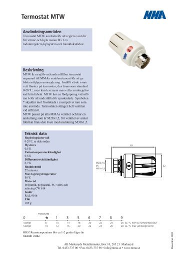 Termostat MTW - Toomec