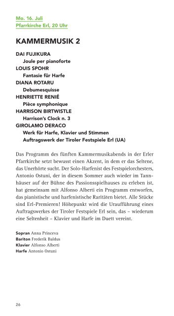 Festspiel-Arrangement - Tiroler Festspiele