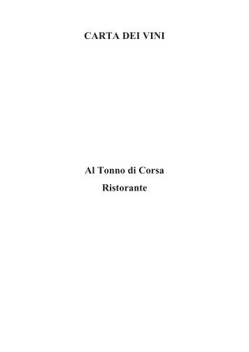 La Carta dei Vini - Tonno di Corsa