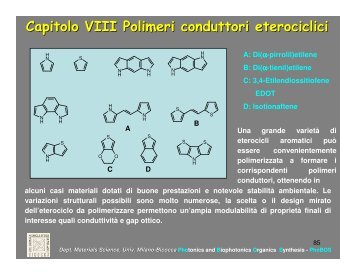 Cap 8 Polieterocicli - Scienza dei Materiali