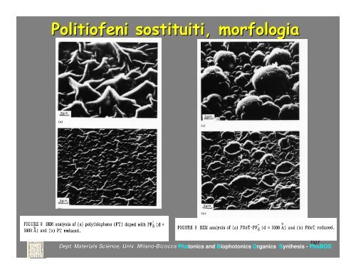 Cap 8 Polieterocicli - Scienza dei Materiali