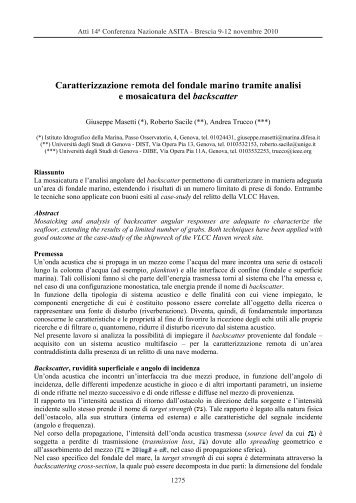 Caratterizzazione remota del fondale marino tramite analisi e ...