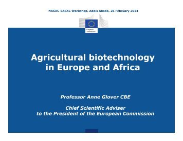 Agricultural biotechnology in Europe and Africa-Anne Glover