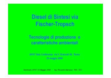 Diesel di Sintesi via Fischer-Tropsch â Tecnologie ... - TransDolomites