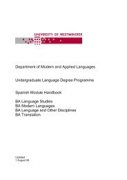 Department of Modern and Applied Languages Undergraduate ...