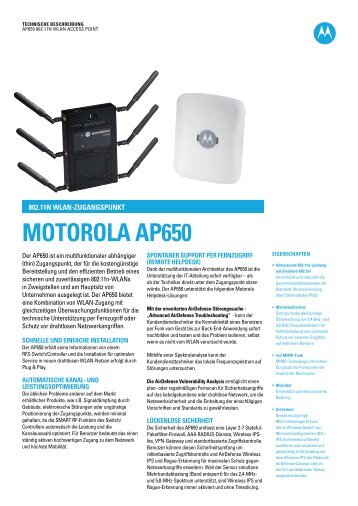 AP650 Thin 802.11n Access Point - Motorola Solutions