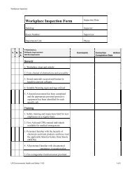 Workplace Inspection Form - Environmental Health and Safety