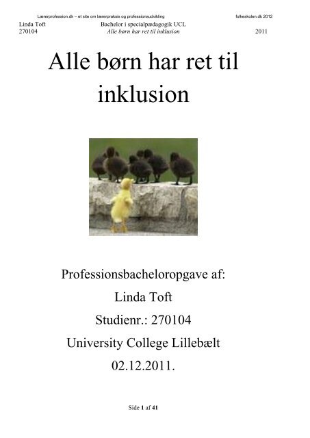 Alle bÃ¸rn har ret til inklusion - Folkeskolen