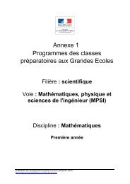 programme de MPSI