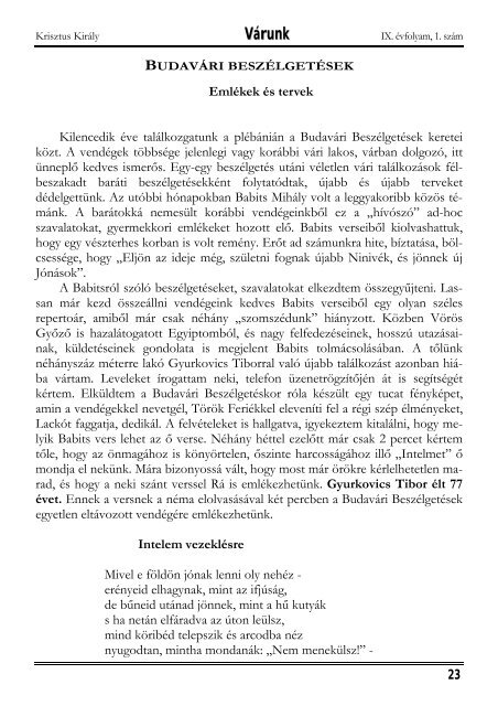 Krisztus KirÃ¡ly (PDF - 537 KB) - MÃ¡tyÃ¡s-templom