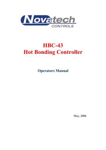 Operators Manual - Novatech Controls