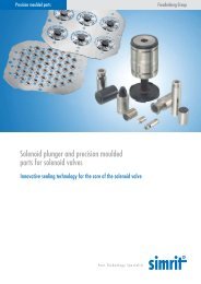 Solenoid plunger and precision moulded parts for solenoid valves