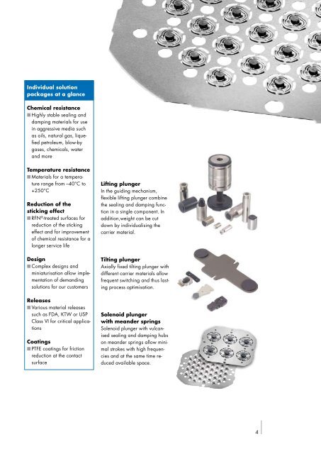 Solenoid plunger and precision moulded parts for solenoid valves