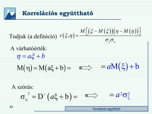 Korrelációs együttható - Hidrodinamikai Rendszerek Tanszék ...