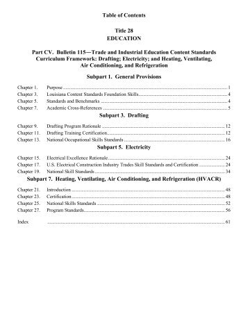 Bulletin 115-Trade and Industrial Education Content Standards ...