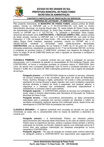 contrato particular de prestaÃ§Ã£o de serviÃ§os - Prefeitura Municipal ...