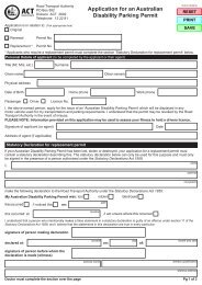 Application for an Australian Disability Parking Permit - Rego ACT