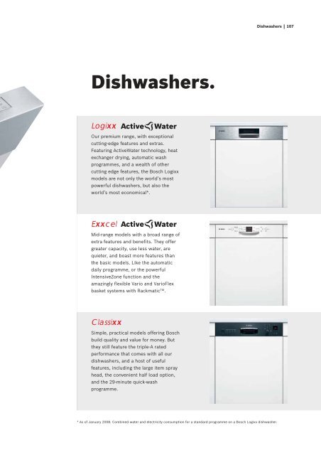 Bosch built-in dishwasher brochure - Top Class Carpentry