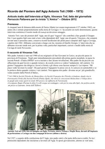 Ricordo del Pioniere Agip Antonio Toti. Di Vincenzo Toti.rtf