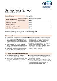 2013 OFSTED Inspection Report (pdf) - Bishop Fox's School