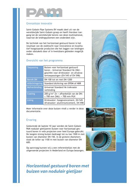 Horizontaal gestuurd boren nl.indd - Saint Gobain Pipe Systems