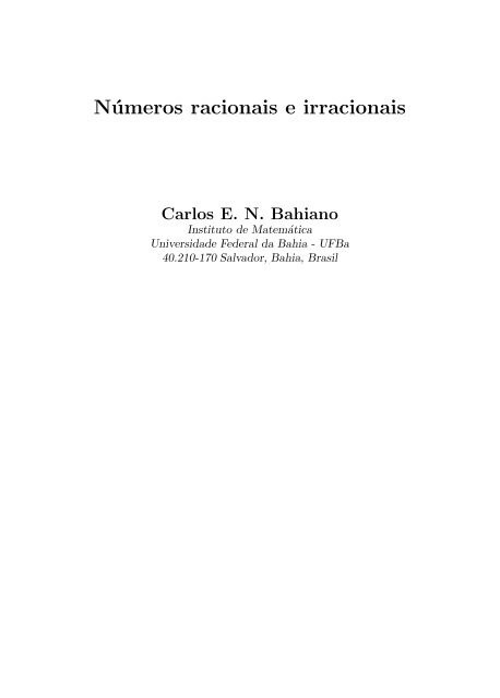 Qual é o estado que vai dos números racionais aos irracionais