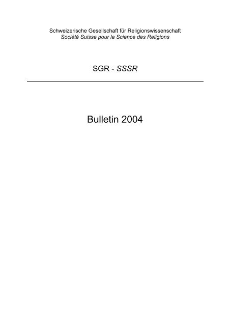 Bulletin 2004 - Schweizerische Gesellschaft fÃ¼r ...