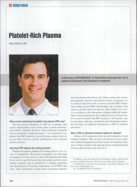 Platelet-Rich Plasma