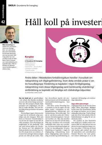 HÃ¥ll koll pÃ¥ investeringsklockan - Aktiespararna