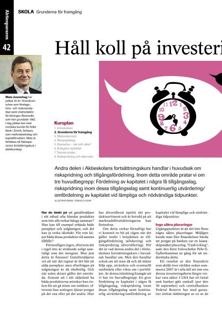 HÃ¥ll koll pÃ¥ investeringsklockan - Aktiespararna