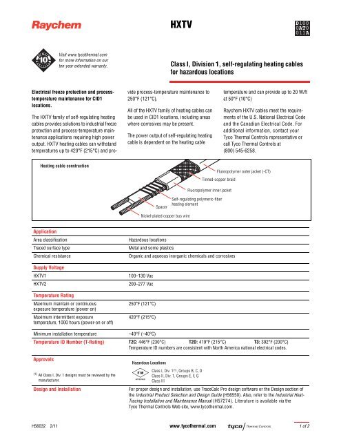 HXTV - Tyco Thermal Controls