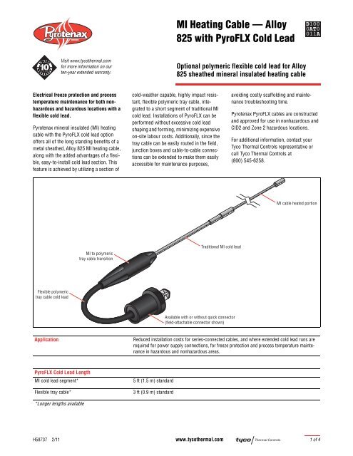 MI Heating Cable - Pentair Thermal Controls