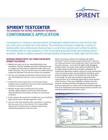 Spirent TestCenter Conformance Application and Test Suites