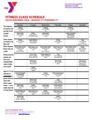 FITNESS CLASS SCHEDULE - YMCA of Greater Des Moines