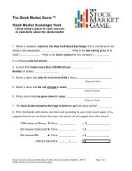 Stock Market Scavenger Hunt